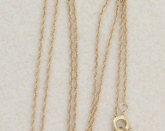 14k Yellow Gold Dainty Delicate Chain Necklace 18" Chain  Prince of Wales Chain