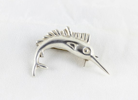 Sterling Silver Swordfish Sailfish Marlin Pin Bro… - image 1