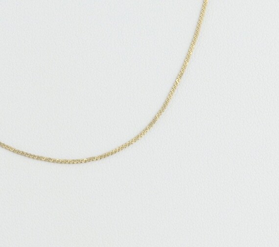 14K Yellow Gold Dainty Herringbone Chain Necklace