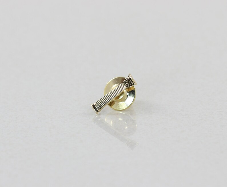 10k Yellow Gold Roman Column Tie Lapel Pin