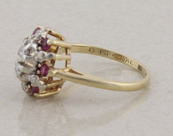 14k Yellow Gold & White Gold Natural Diamond and … - image 7