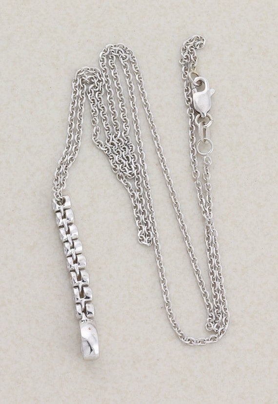 14k White Gold .22 Carat Diamond Lariat Necklace … - image 7