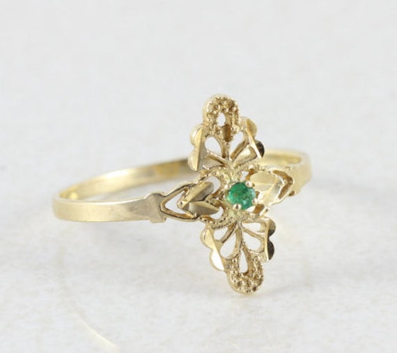 Green Emerald 10k Yellow Gold Natural Green Emeral