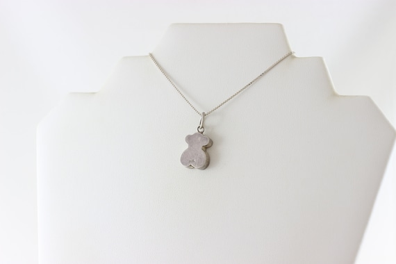 Sterling Silver Bear Necklace 18 inch box chain - image 5