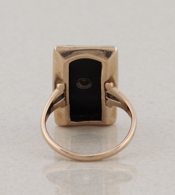 10k Yellow Gold and White Gold Onyx and Diamond R… - image 7