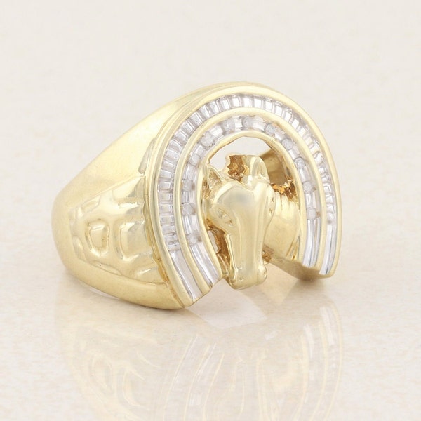 Mens Diamond Horseshoe Ring - Etsy