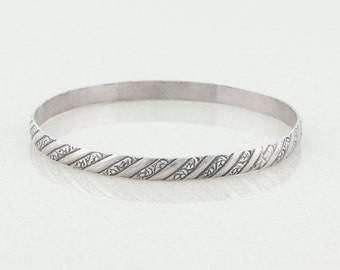 Sterling Silver Bangle Bracelet 7 3/4" inch