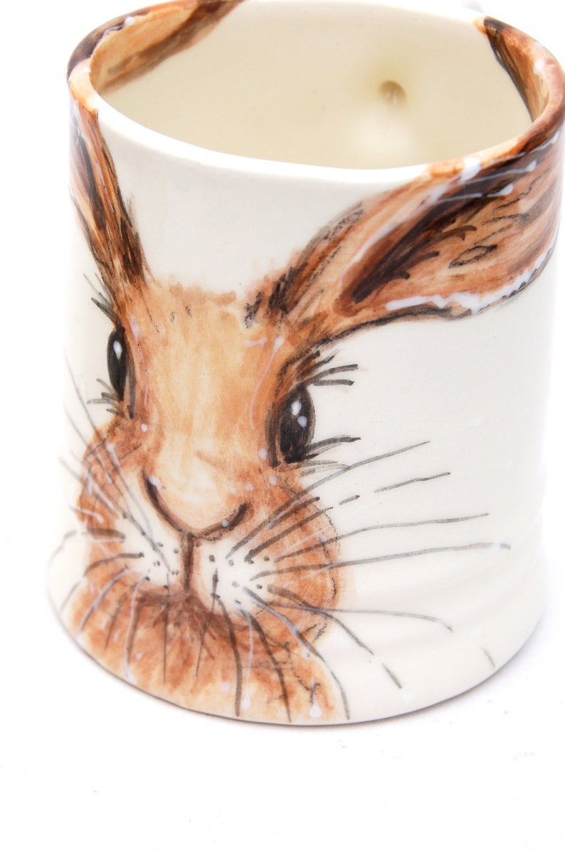 hare mug, hand painted image 2