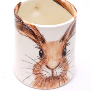 hare mug, hand painted image 1