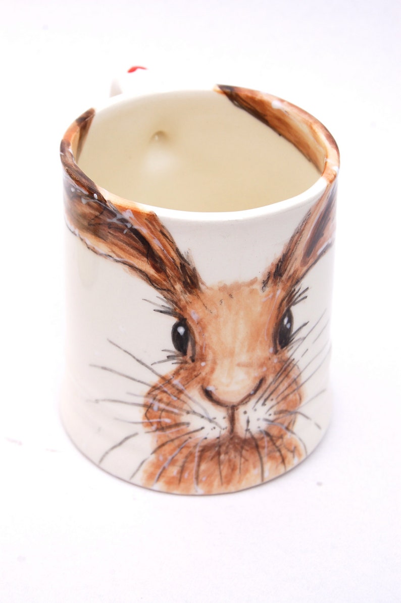 hare mug, hand painted image 1