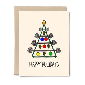 Barbell Christmas Tree | Merry Fitmas | Crossfit Christmas Gift | Fitness Christmas Card