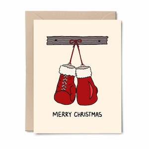 Santa Boxing Gloves | Personal Trainer Christmas | Crossfit Christmas Gift | Fitness Christmas Card | Kettlebell Christmas Card