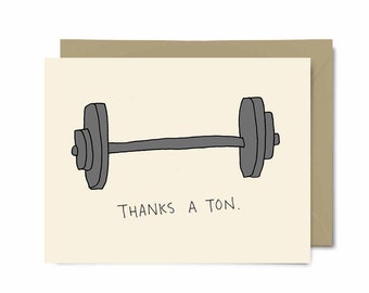 Punny Barbell Thank You Card | Crossfit Gift