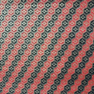 Origami paper, Chiyogami  paper, Yuzen paper, Washi paper.  Gold on Red and Black geometric pattern.