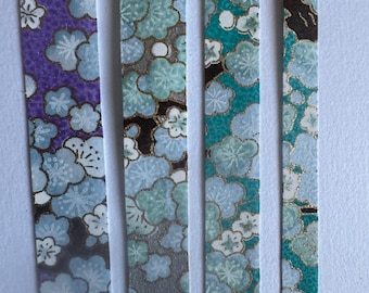 Unique authentic gold foil washi tape strips.  Made with handmade chyogami paper. Great for scrapbooking or gift wrapping.  1/4" or 1/2"