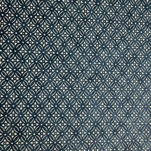 Origami paper, Chiyogami  paper, Yuzen paper, Washi paper.  Cream on Indigo geometric pattern.