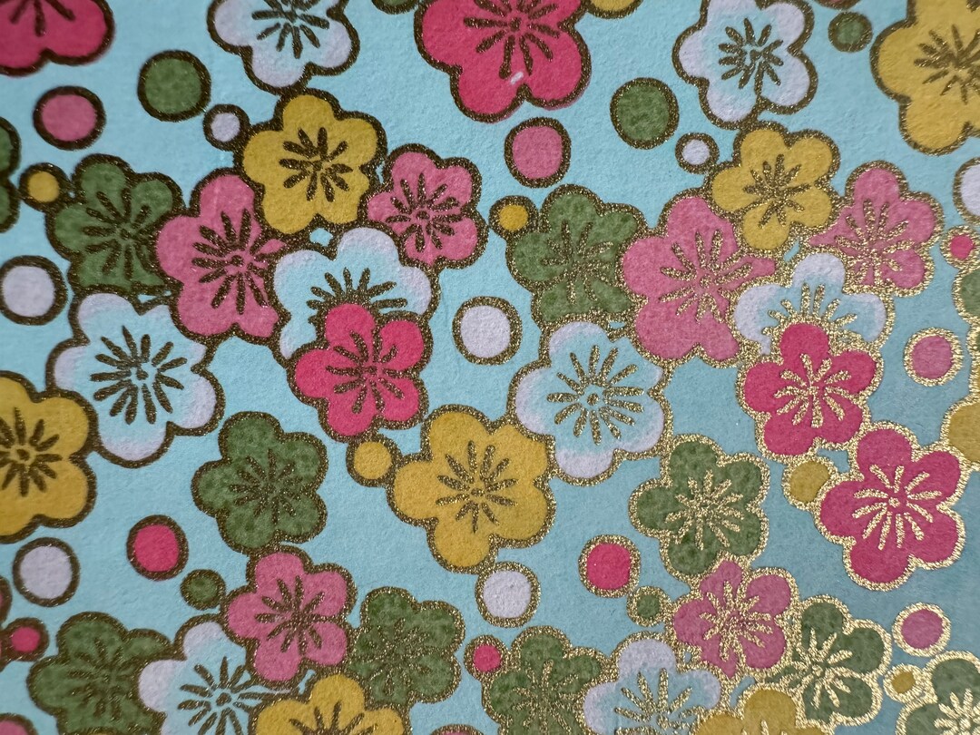 Origami Paper, Chiyogami Paper, Yuzen Paper, Washi Paper. Pink, Yellow