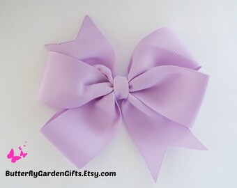 Lavender pinwheel hair bow clip