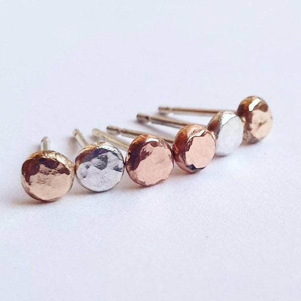 Teeny Recycled Sterling Silver OR 9ct Rose Gold OR 9ct Yellow Gold Studs