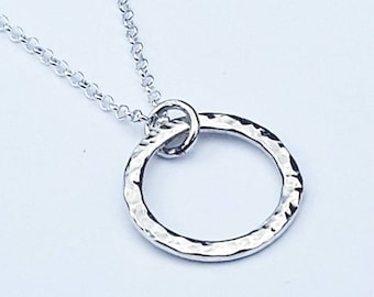 Details about / Azaggi 925 Sterling Silver Pendant Necklace Karma Ring Circle of Life Spiritual
