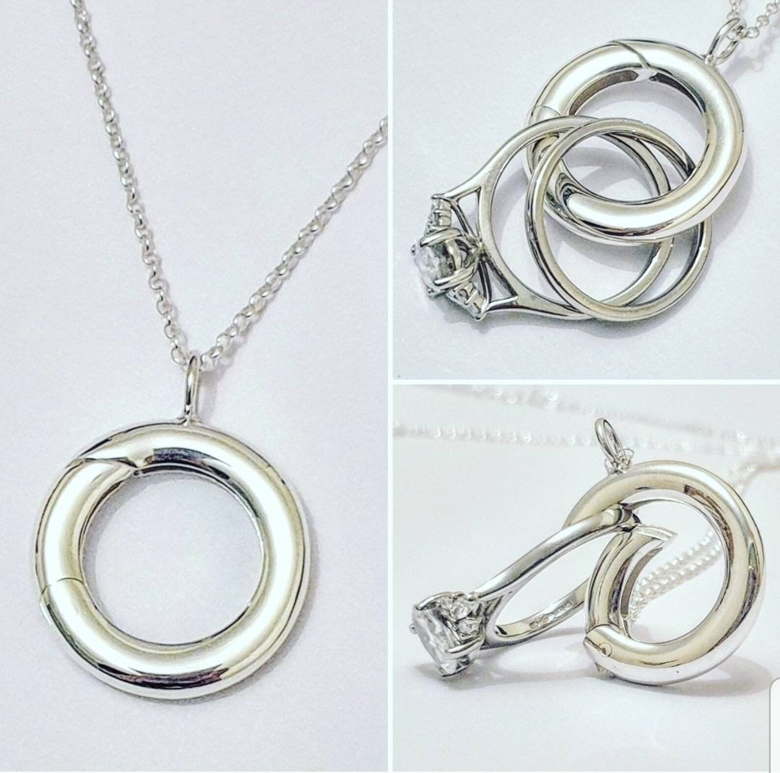 Sterling silver plain ring keeper PENDANT ONLY plain Etsy