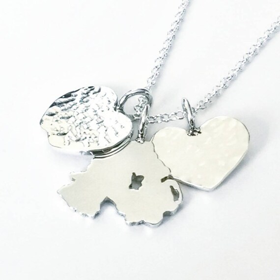 Northern Ireland Map Pendant Necklace in Sterling Silver Etsy UK