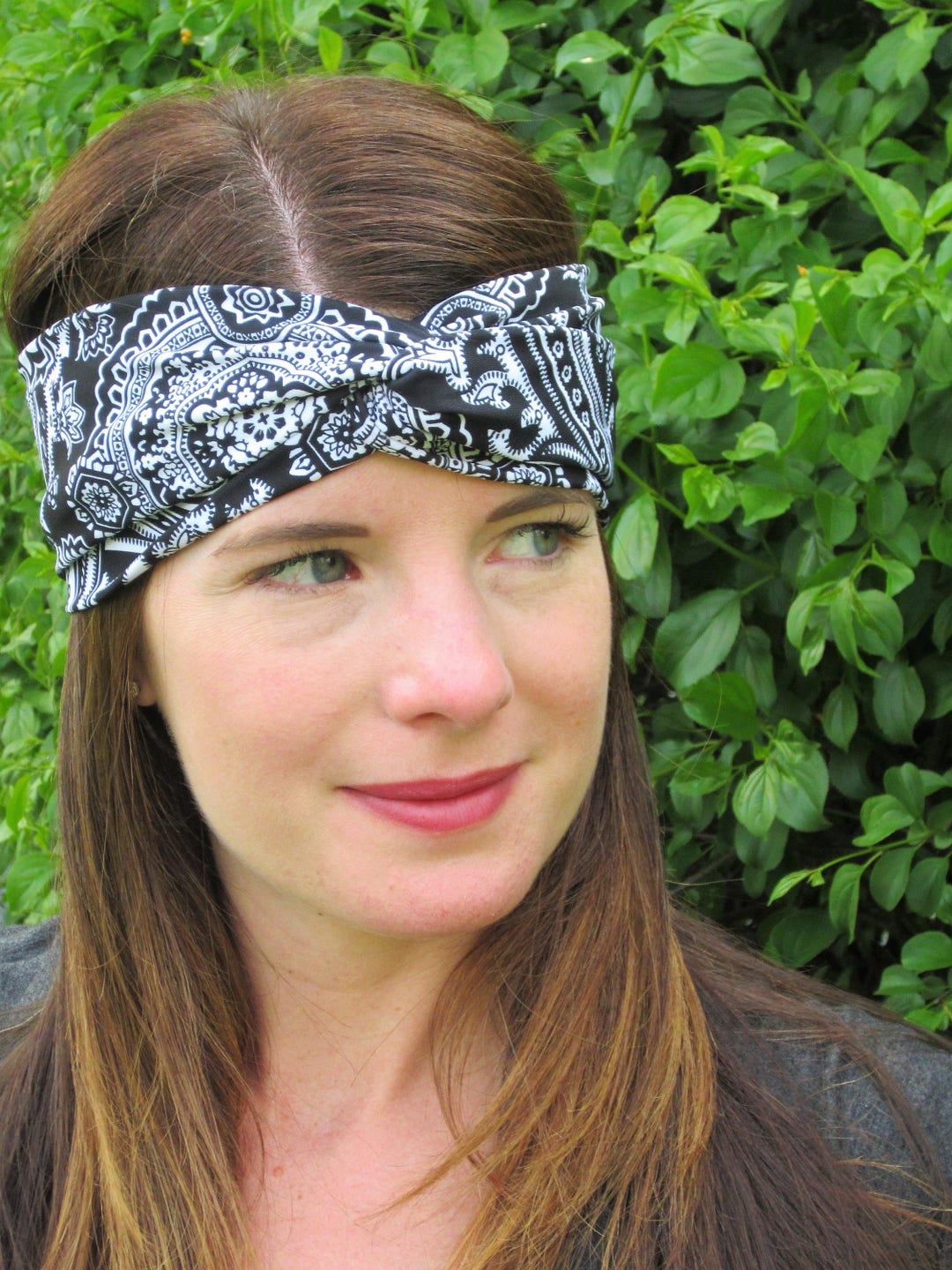 Black Bandana Headband, Black Bandana, Country Thunder Headband