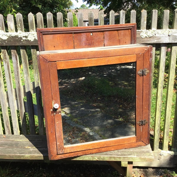 Antique Medicine Chest Hanging Mirror Cabinet