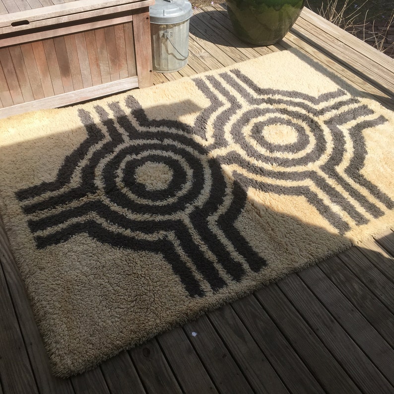 Shag Rug Op Art Rya Rug Shag Carpet Etsy