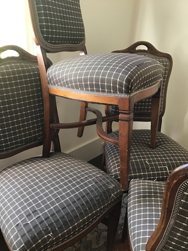 French Provincial Dining Chairs Set of 4 Country French Upholstered