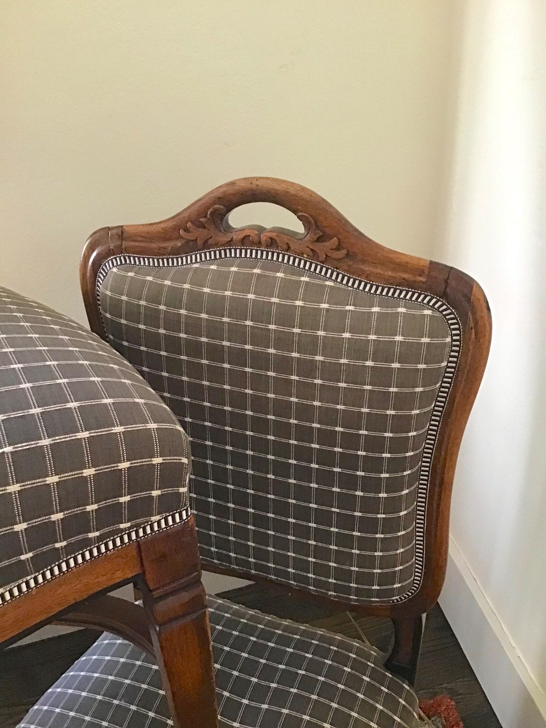 French Provincial Dining Chairs Set of 4 Country French Upholstered