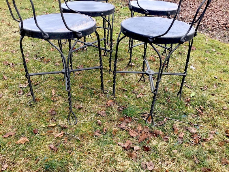 Wire Bistro Chairs Ice Cream Parlor Chairs Twisted Wire Etsy