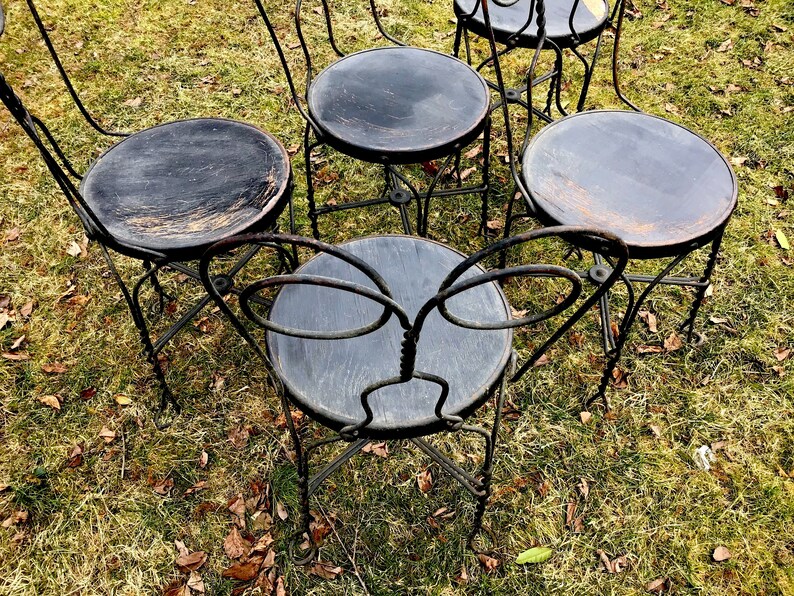 Wire Bistro Chairs Ice Cream Parlor Chairs Twisted Wire Etsy