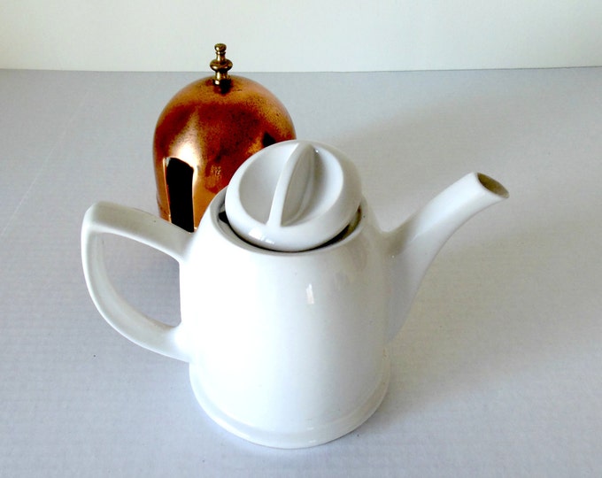 Porcelain and Copper Teapot White and Copper Tea Cozy 1940s Etsy