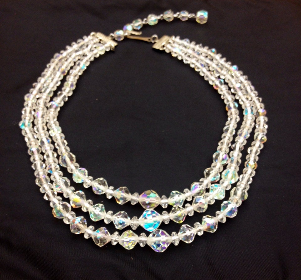 Vintage Swarovski Three Strand Crystal 