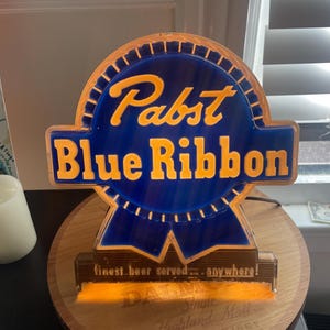 CIRCA 1950s PBR Sign: Vintage 50s Pabst Blue Ribbon Beer Lighted