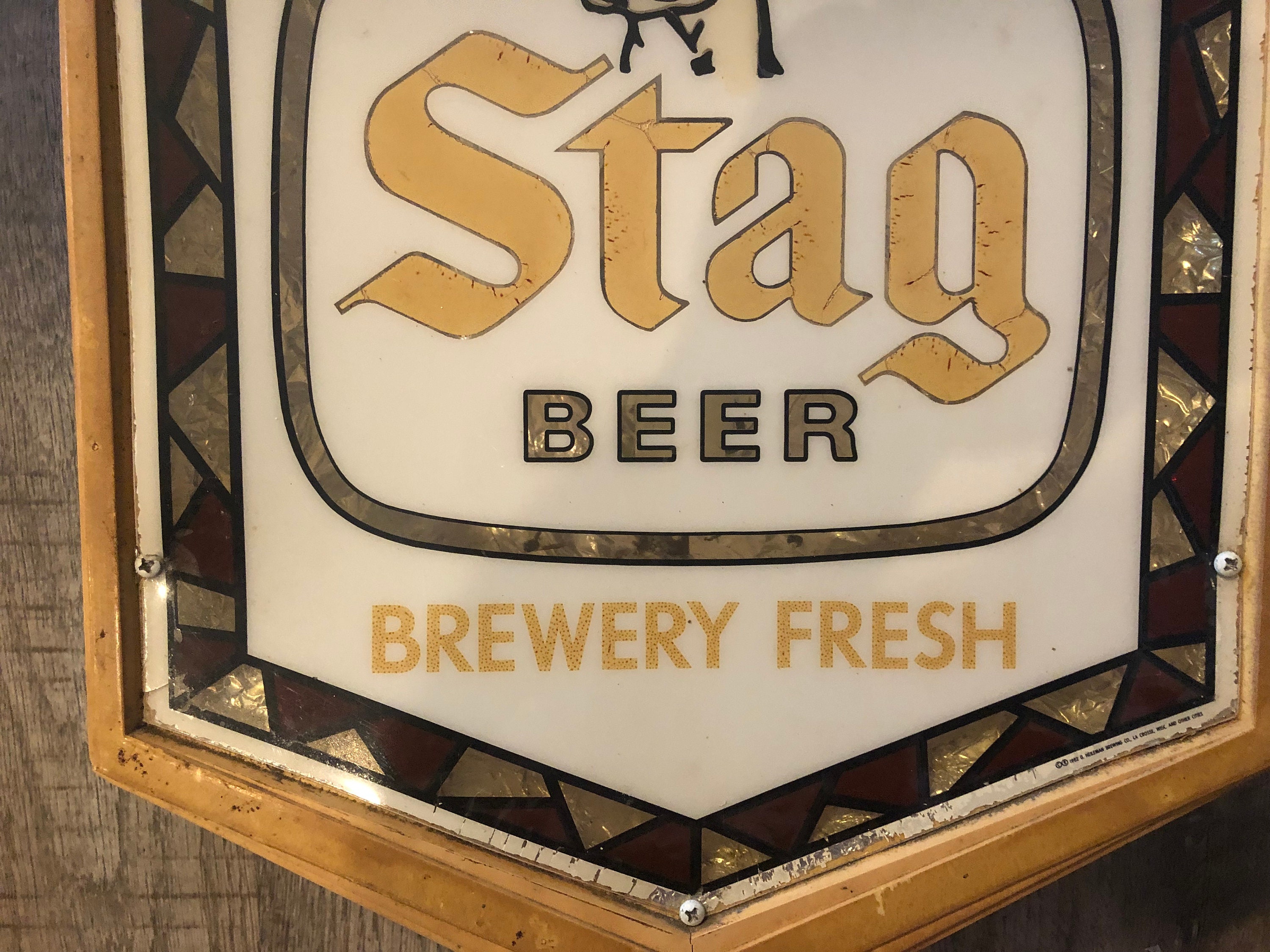 ORIGINAL LOGO Belleville Breweriana Rare Stag Beer Lighted Etsy