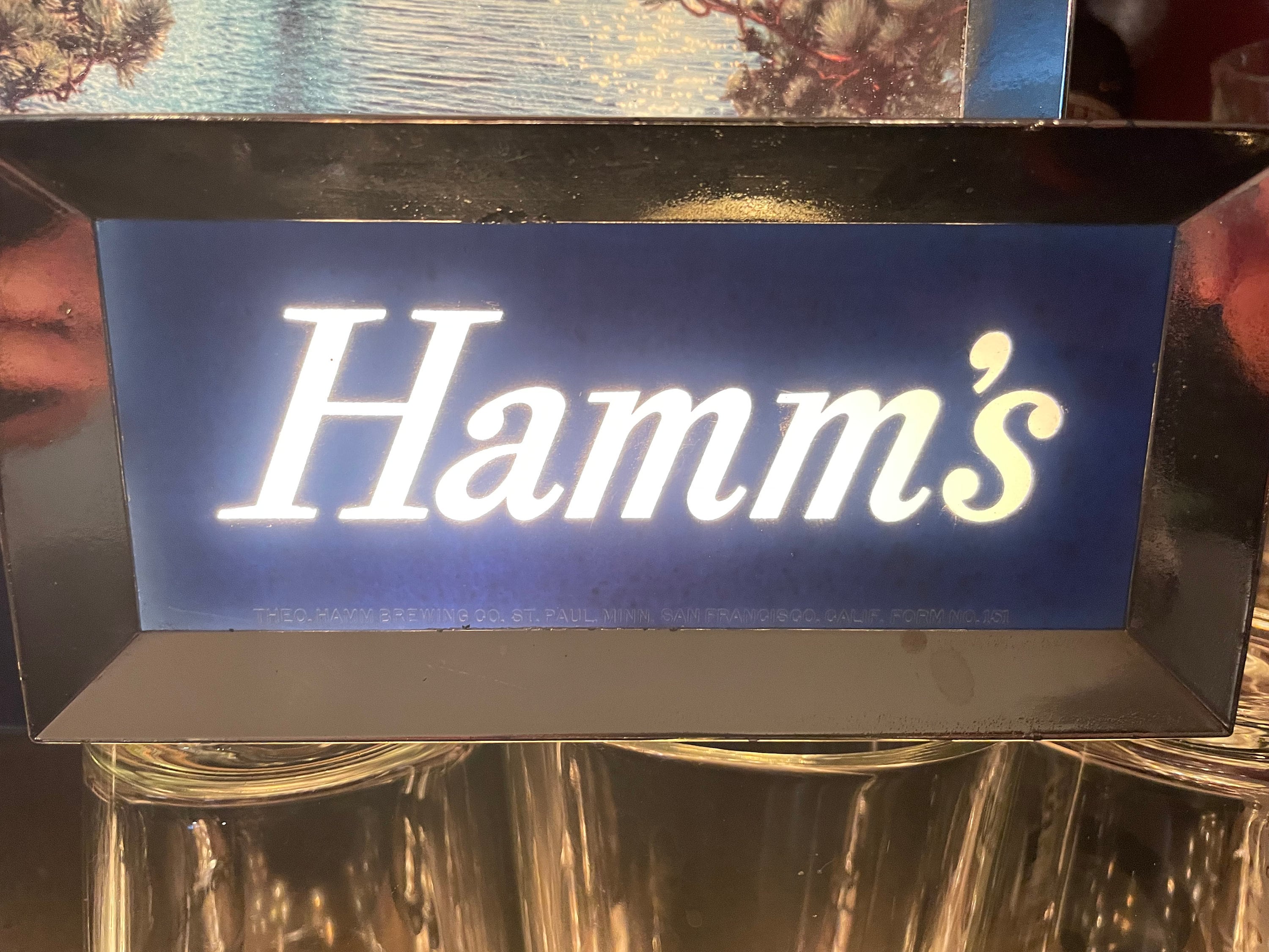 RARE C 1950s BREWERIANA Lighted Vintage Hamms Beer Sign Register