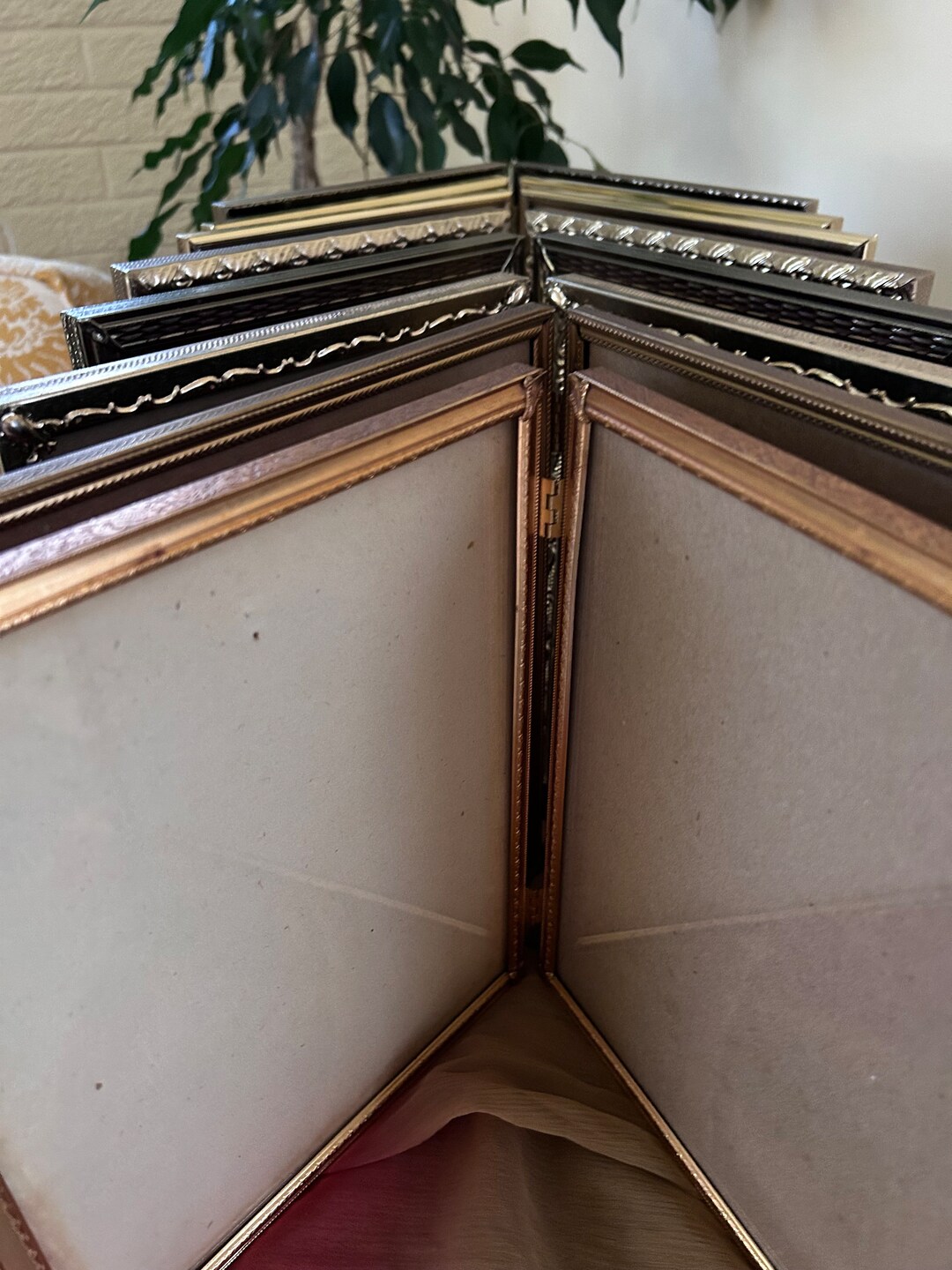 Vintage Gold Brass Embossed Double Photo Frame, 8x10 Hinged Bi-fold - Etsy