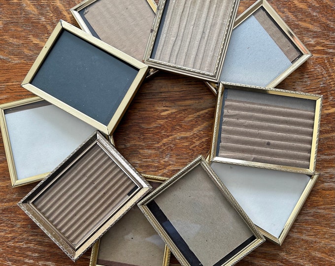 Vintage Metal Frames 3 1/4 X 4 3/8 Table Top Wall Hanging Gallery Wall