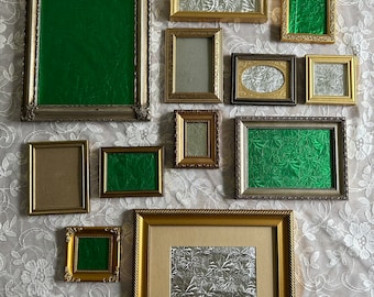 Gallery wall set gold silver tone wood frames resin frames faux wood frames