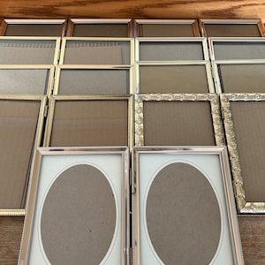 Vintage double metal frames 5x7 hinged bi-fold table-top or wall hanging
