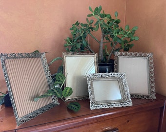 8x10 5x7 goud messing kleur metalen vintage frames Filagree Lattice Work Corner Caps Open Patroon ezel terug tafelblad muur hangen