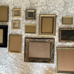 Gallery wall set gold silver tone wood frames resin frames faux wood frames image 6