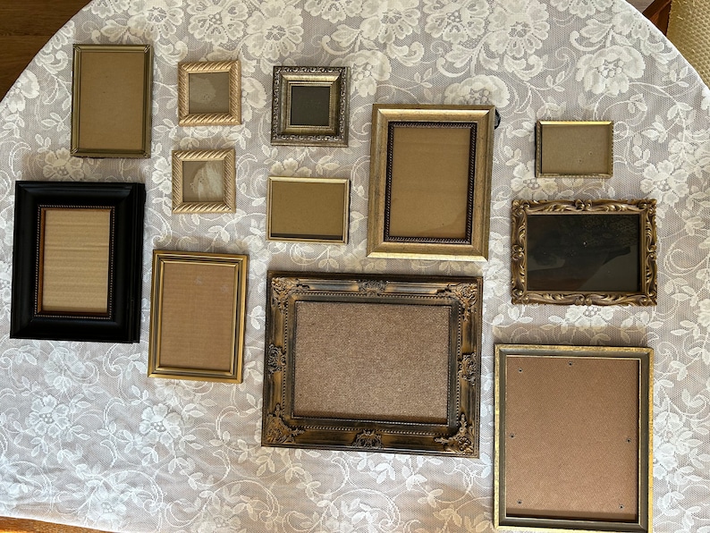 Gallery wall set gold silver tone wood frames resin frames faux wood frames image 6