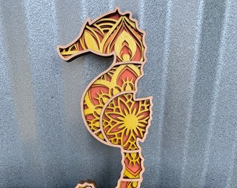 3D Mandala Sea Horse: Wall Decor or Build It Yourself Kit *FREE Shipping