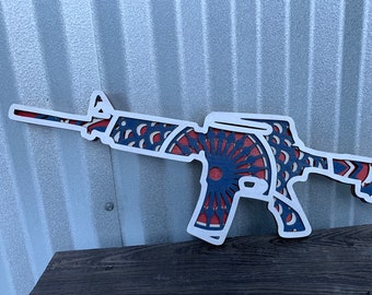 3D Mandala Rifle: Wall Decor or Build It Yourself Kit *FREE Shipping