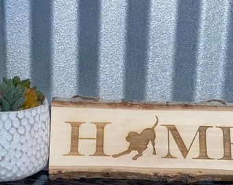 HOME Wall Decor Live Edge Bark Sign