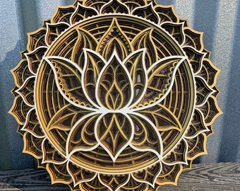 3D Mandala Lotus: Wall Decor or Build It Yourself Kit *FREE Shipping