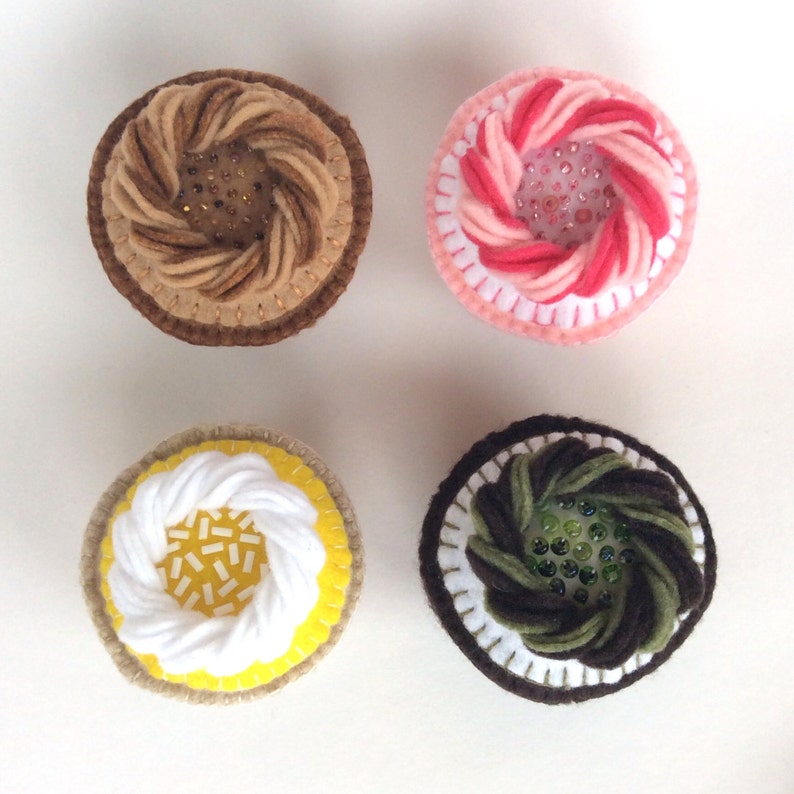 Felt Cupcake Valentine's Day Party 4 Felt Cupcakes  4 image 1